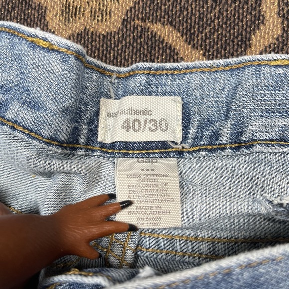 Vtg Y2K Gap East Authentic Straight Leg Jeans Mens Size 40x30 Distressed - Picture 3 of 10